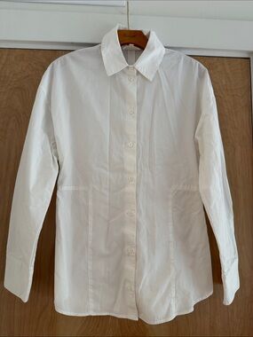Sézane White Organic Cotton Button Front Shirt Size 36 / US S